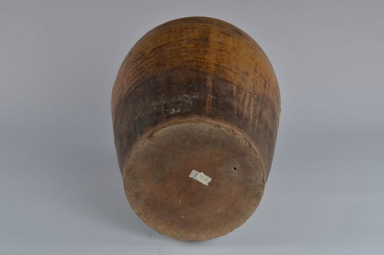 明代黄釉五耳陶壶