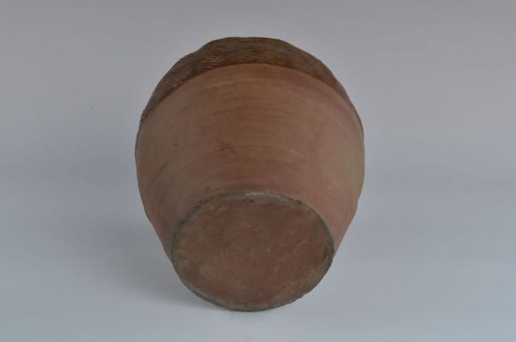 清代褐釉印纹陶罐