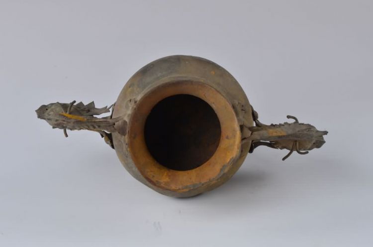 民国双龙耳三足铜香炉