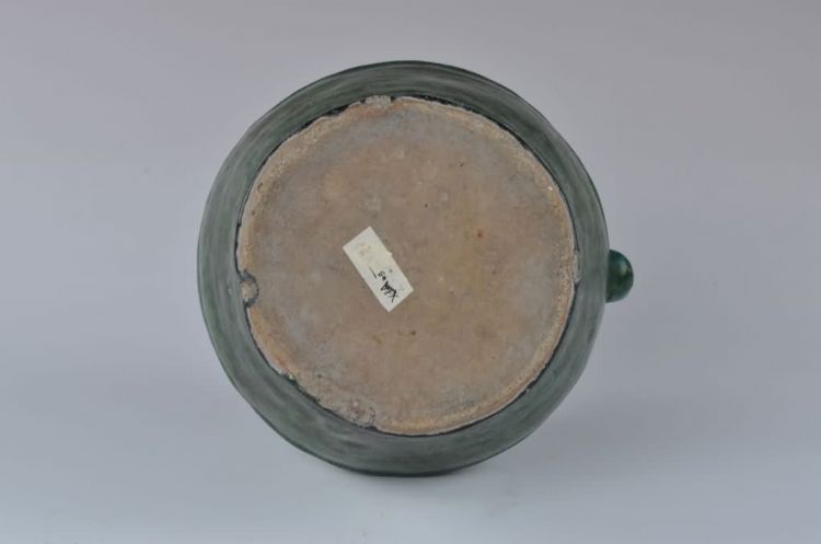 清代绿釉带提梁瓷壶