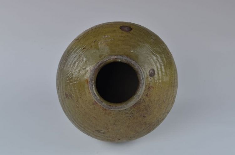 清代青黄釉蝇纹陶瓮