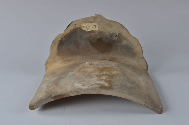 清代绿釉牡丹花纹滴水