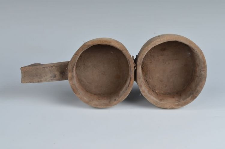 现代黎族独木双联罐