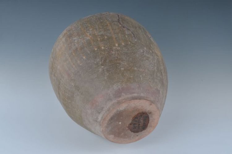 清代黄釉四耳陶瓮