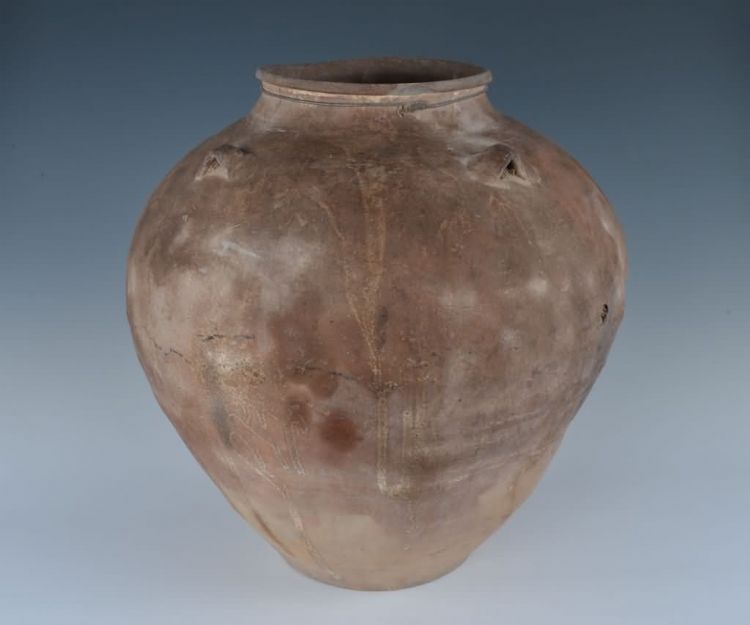 明代青褐釉四耳陶瓮