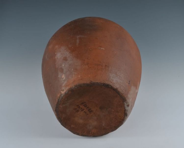 民国青褐釉无耳瓮