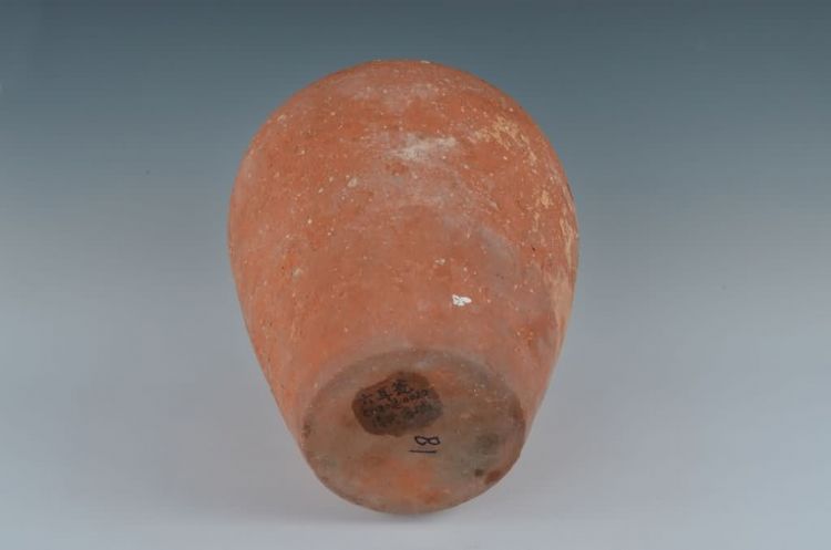 清代红泥胎无釉六耳瓮