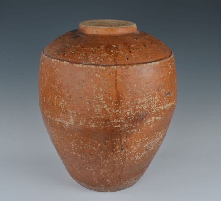 民国虎号红褐釉无耳瓮