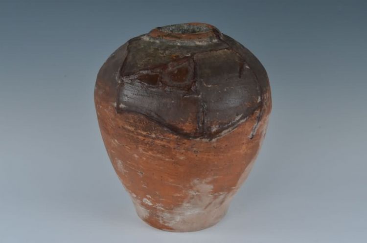 民国青褐釉无耳陶罐