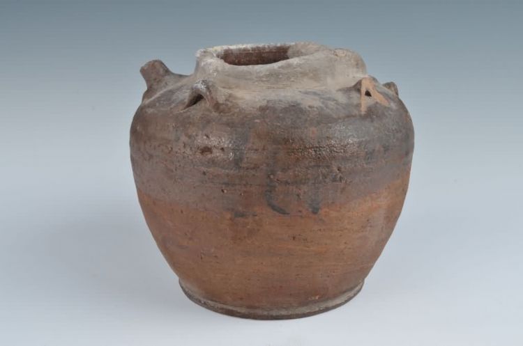 民国褐釉五耳壶