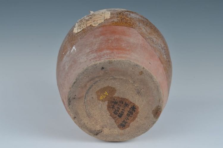 清代黄褐釉五耳壶