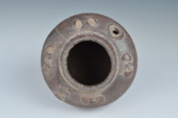 民国酱釉四耳壶