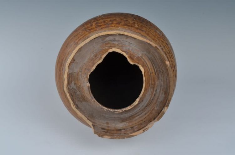 清代青黄釉双口罐